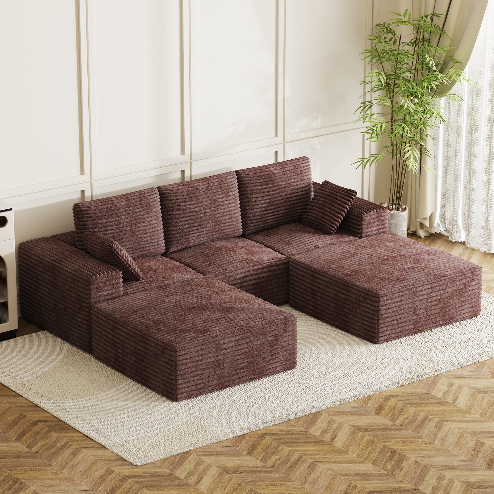 Corduroy Cloud Modular Sectional Couch