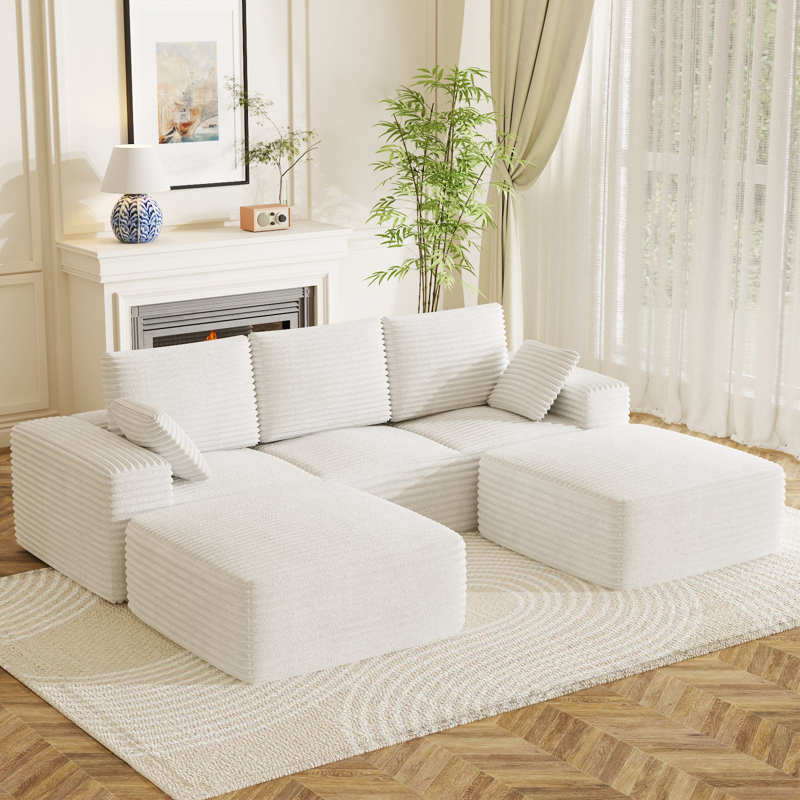 Corduroy Cloud Modular Sectional Couch