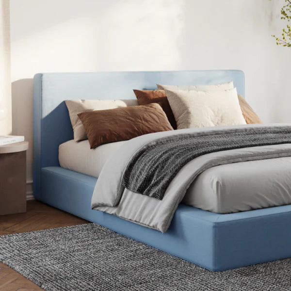 Bed Set with Sky Upholstered Frame & Headboard