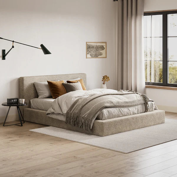 Bed Set with Teddy Upholstered Bed Frame & Headboard