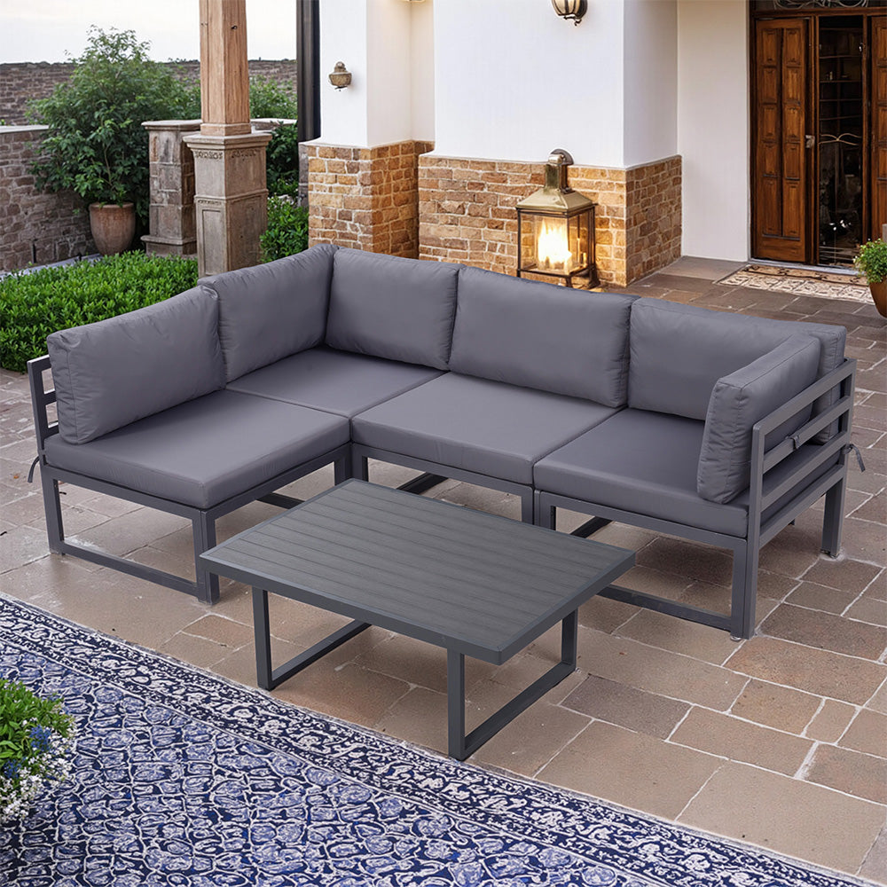 Outdoor Metal Garden Set with Coffee Table
