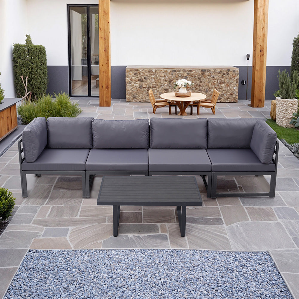 Outdoor Metal Garden Set with Coffee Table