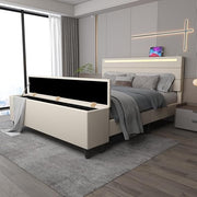 Platform Bed with LED Headboard & Storage