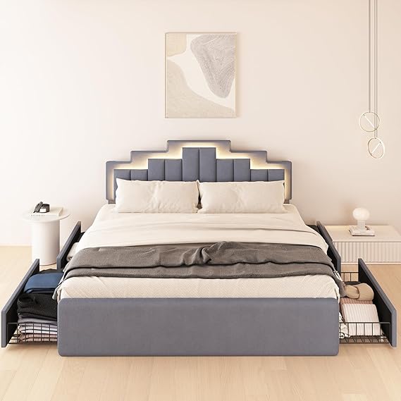 LED Bed Frame with Smart Lighting