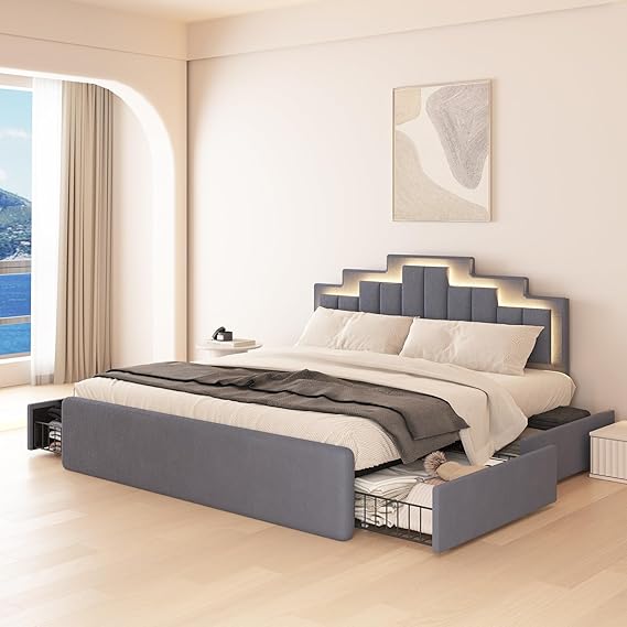 LED Bed Frame with Smart Lighting