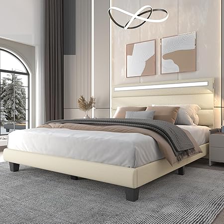 LED Upholstered Bed
