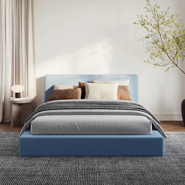 Bed Set with Sky Upholstered Frame & Headboard